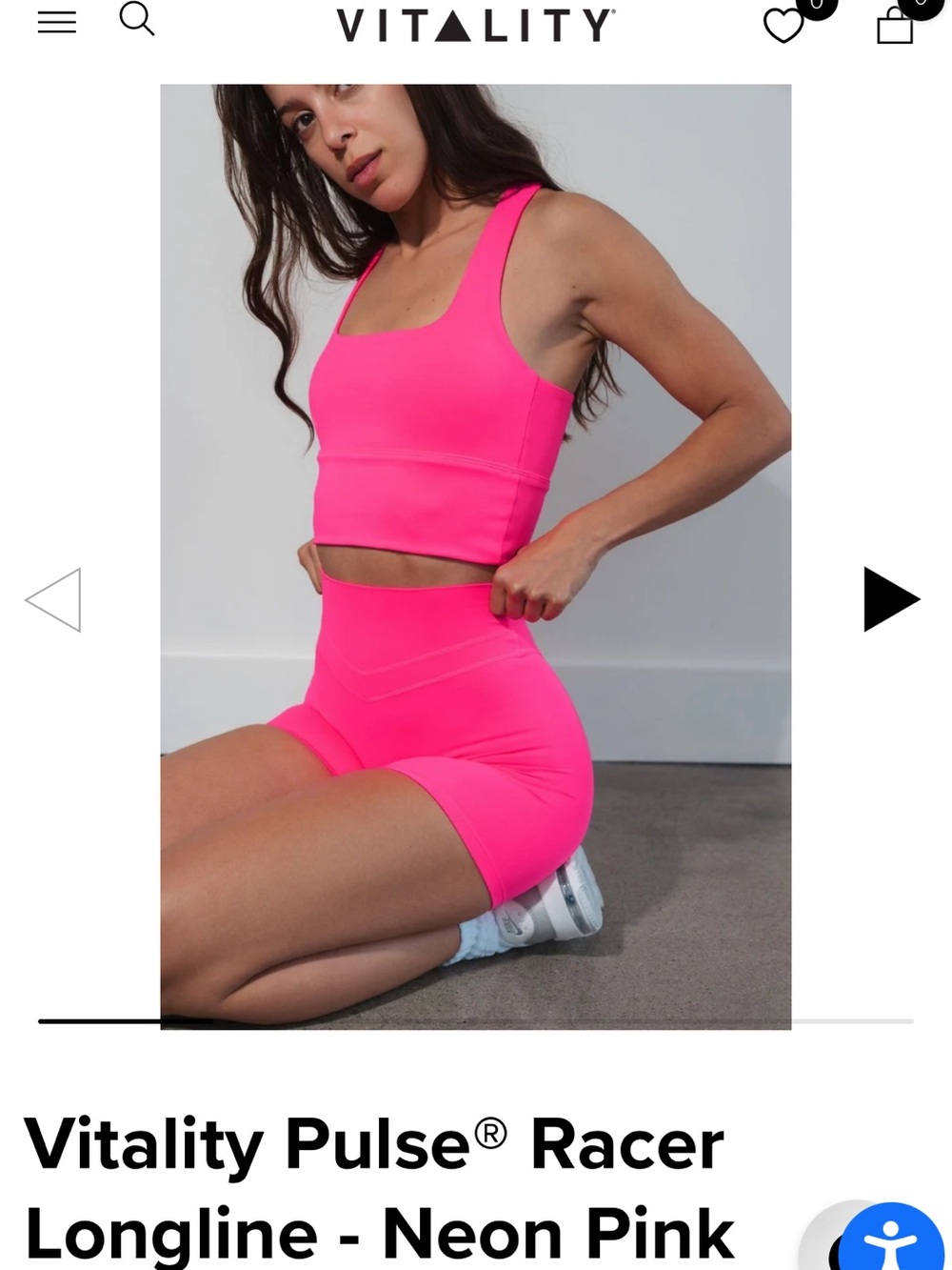 Vitality Neon Pink longline bra